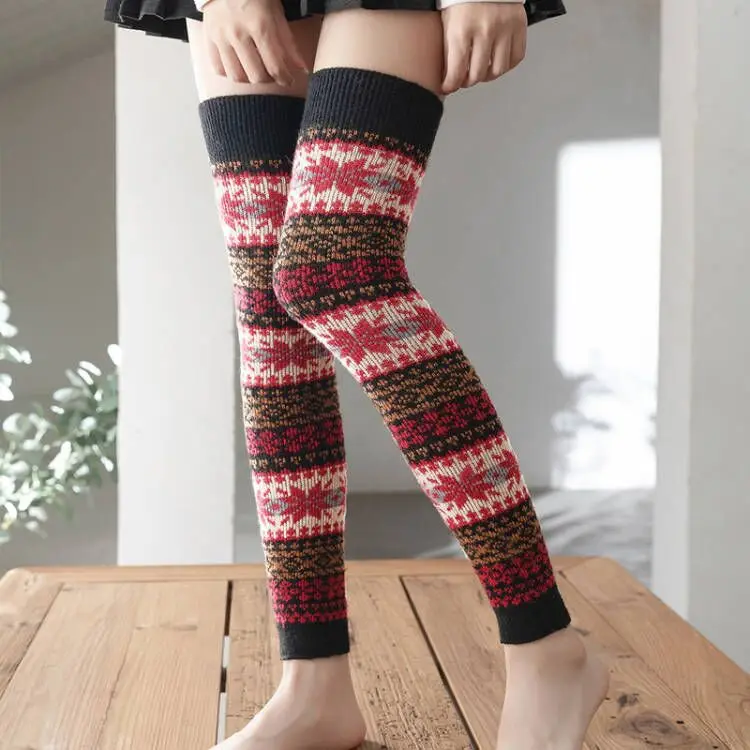 

Новый тренд 2025 года, осенние и зимние теплые носки выше колена, Лидер продаж, простые удлиненные нескользящие наколенники, чехол для ног
