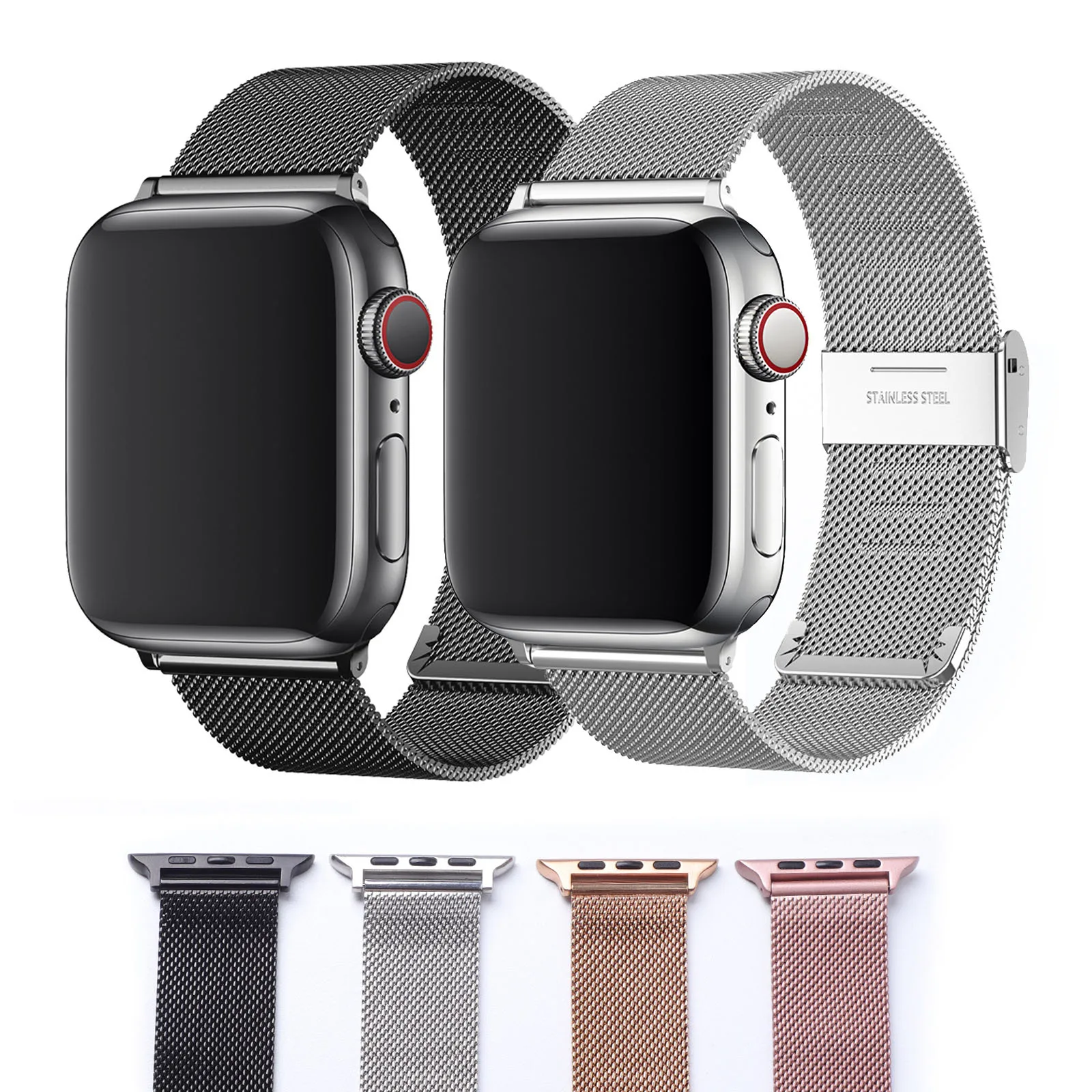 

Поп-миланский ремешок для Apple Watch Band 44 мм 42 40 41 45 38 мм Металлический браслет для Iwatch Series 7 SE 6 5 4 3 Аксессуары Наручные St