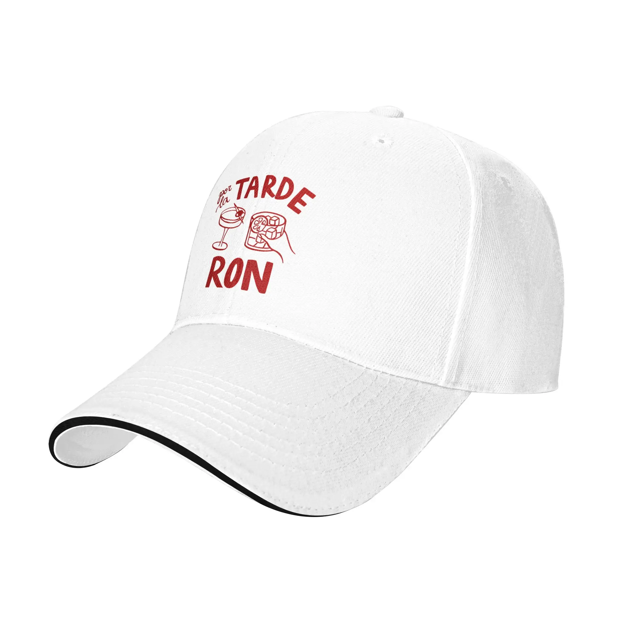 Por La Manana Cafe Por La Tarde Ron Sandwich Baseball Caps Vintage Song Men Women Polyester Adjustable Headwear Sport Gift Hats