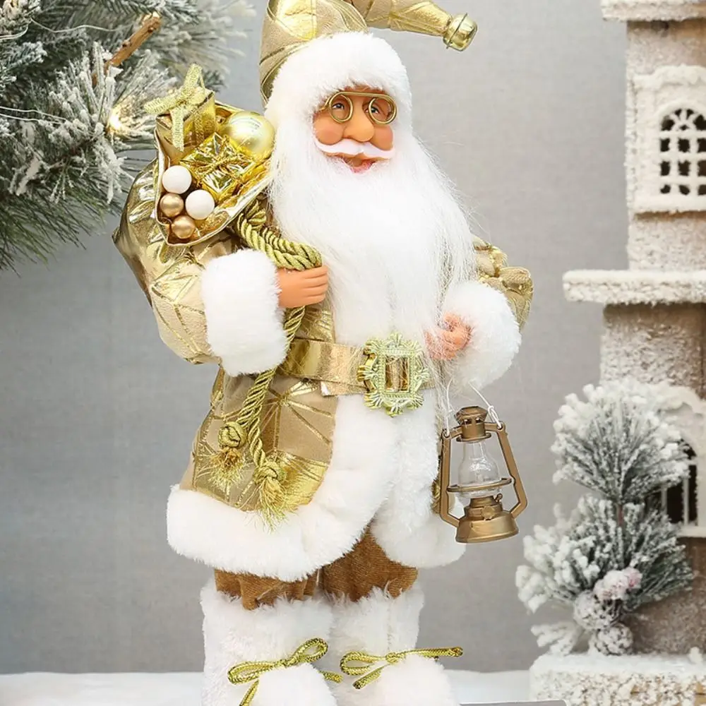 12 Inches Gifts Cute Santa Claus Decorations Standing Santa Claus Creative Santa Claus Doll Window Display Deco Festival Favors