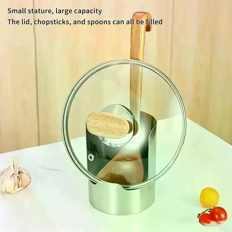 Stable Stainless Steel Spoon Holder Easy To Clean Stainless Steel Spatula Holder Heat-Resistant Soup Spoon Dinning Table
