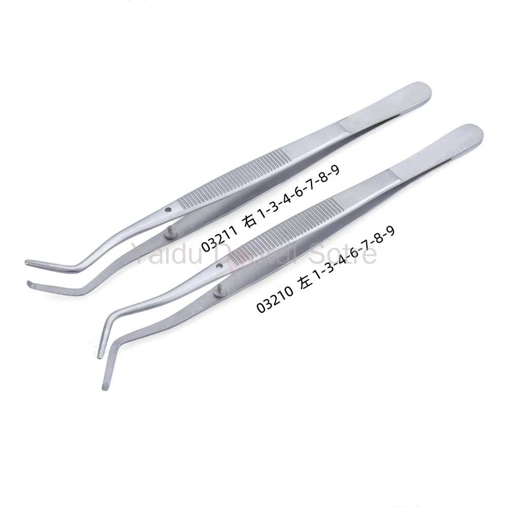 1PC Periodontal Marking Tweezers Toothed Graduated with Positioning Holes Stainless Steel Dental Tweezers Oral Examination Mark