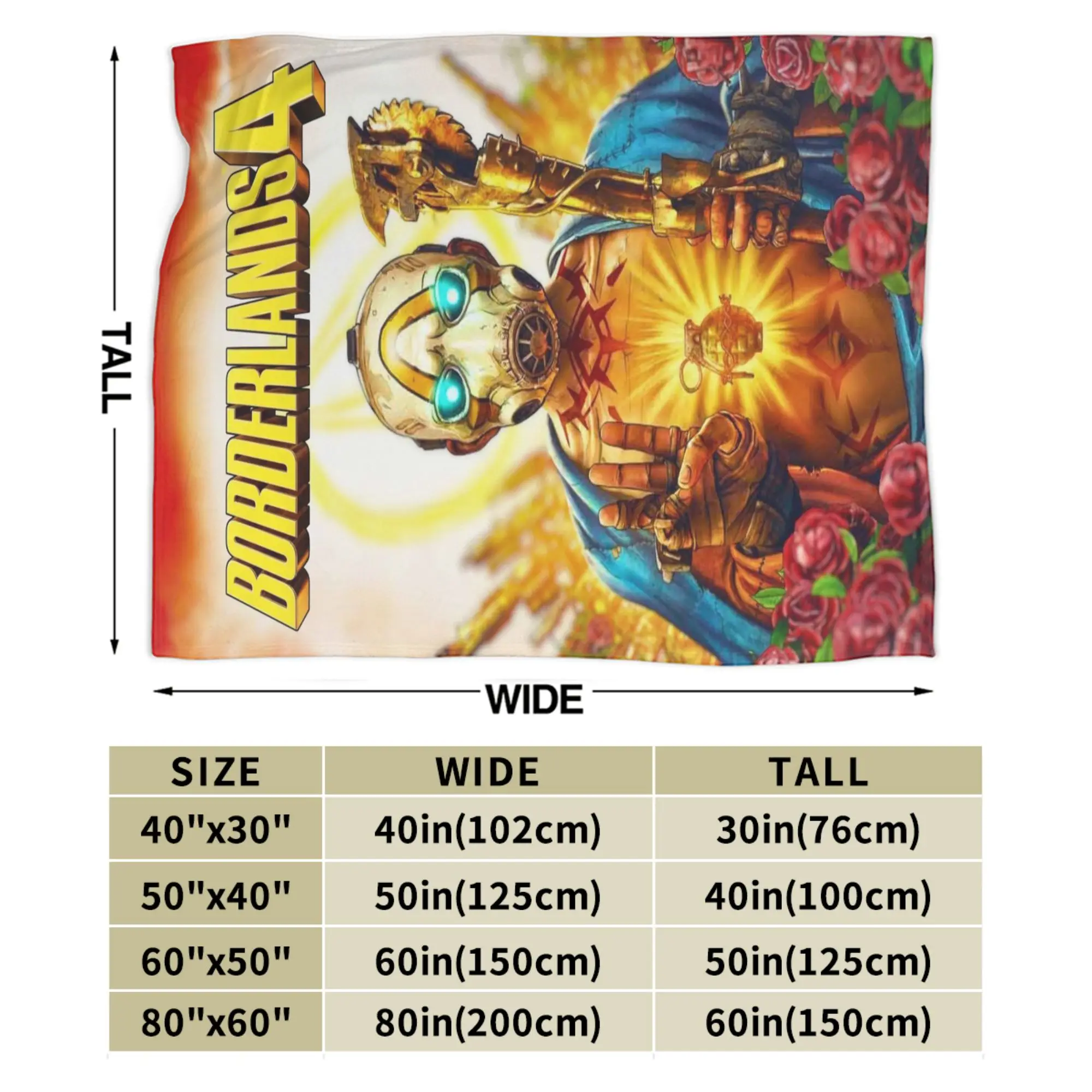 بطانيات لعبة Borderlands 4 من الصوف المريحة وخفيفة الوزن ورفيعة لمفرش الأريكة