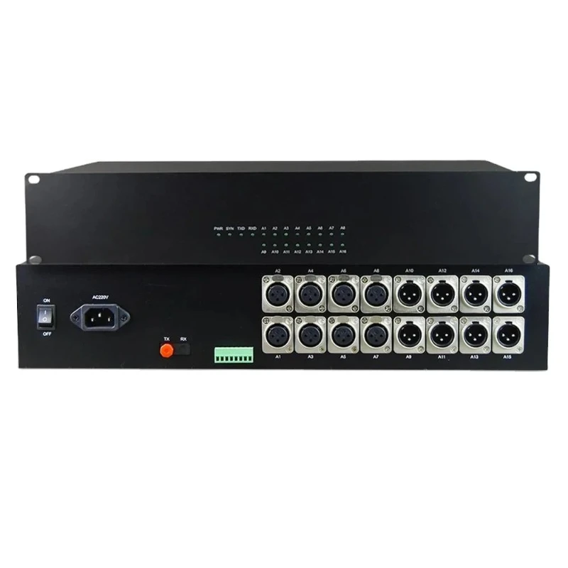

Fiber Optic Converter, 1~ 16 XLR Unidirectional Broadcast Audio Fiber Multiplexer