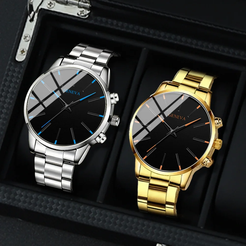 [Set di orologi al quarzo da uomo] Set di orologi da uomo da 2 pezzi/set, orologi da uomo semplici e casual, orologi con movimento al quarzo da uomo,