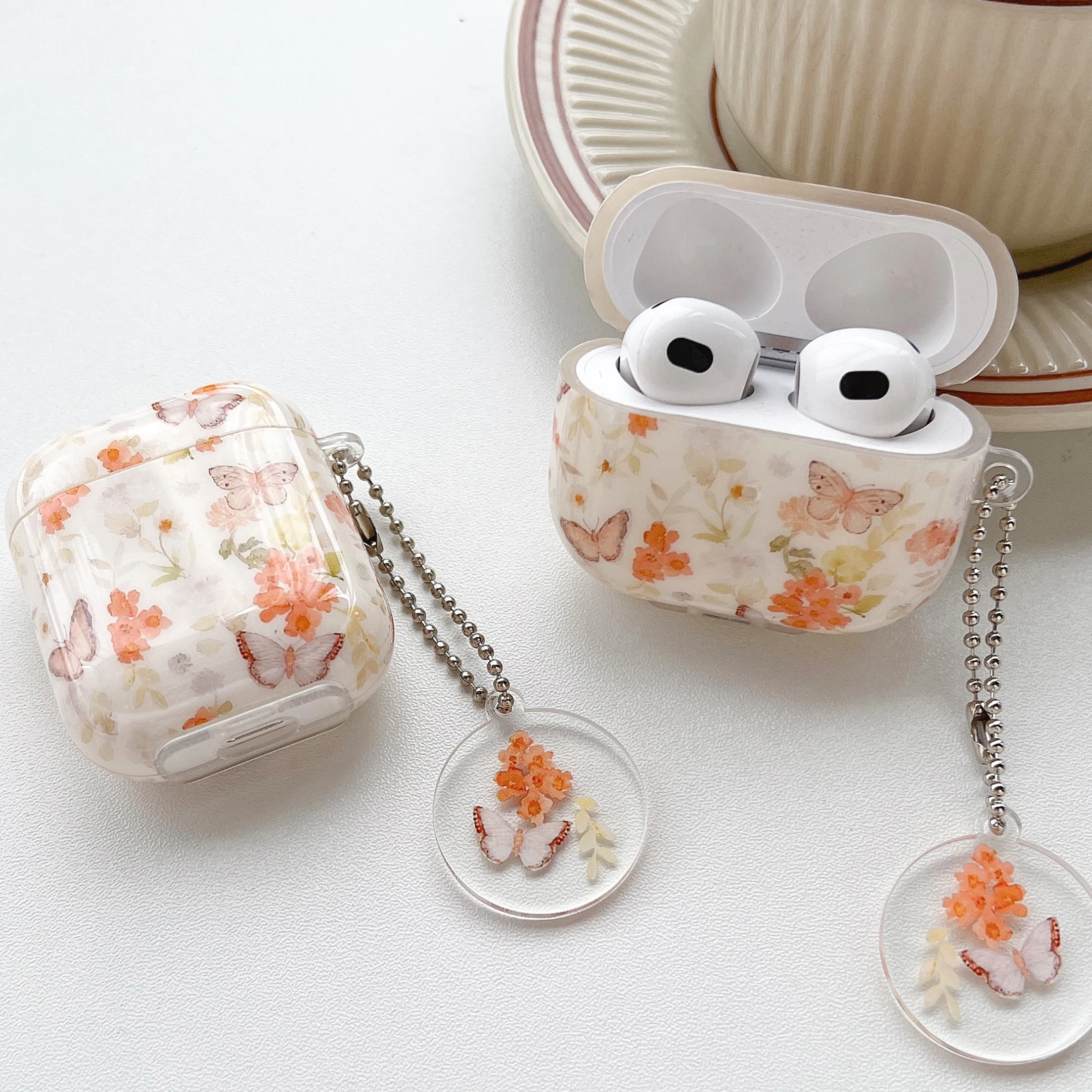 Wireless Bluetooth case for AirPods1/2 AirPods3 AirPods pro and pro2 tpu butterfly earphone cover