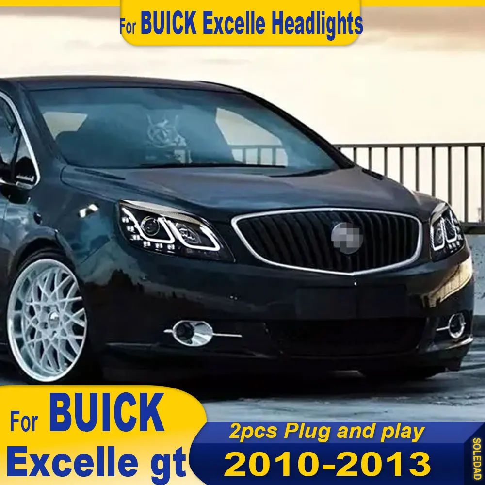 

Полностью светодиодный налобный фонарь для Buick Excelle GT 2010 2011 2012 2013, светодиодные дневные ходовые огни Angel Eye с двумя линзами освещениями
