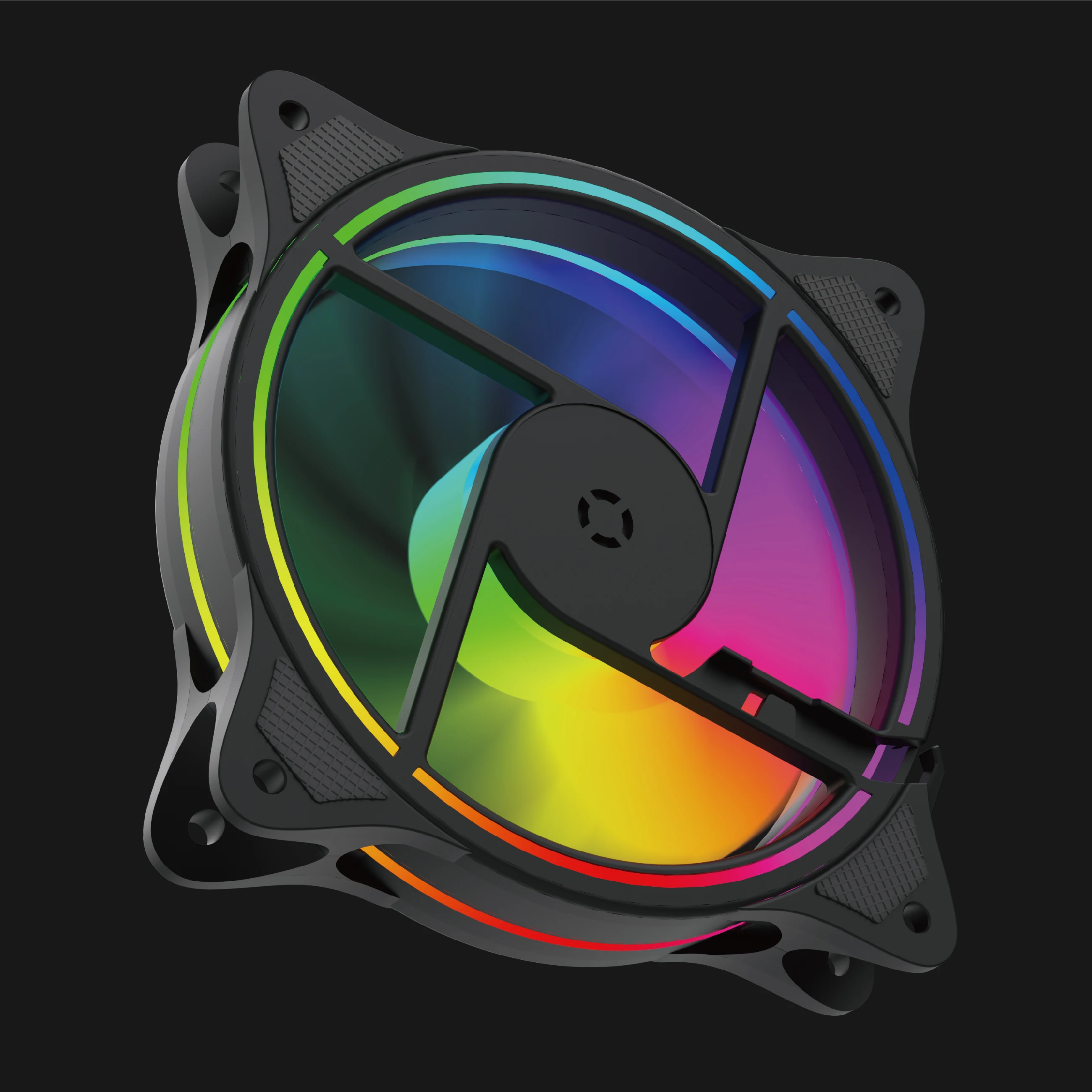 KIMDOOLE Computer Case Fan Fixed RGB PC Case Fan 120mm 12V CPU Heat Dissipation Computer Game Console Cooling Ventilation Fan
