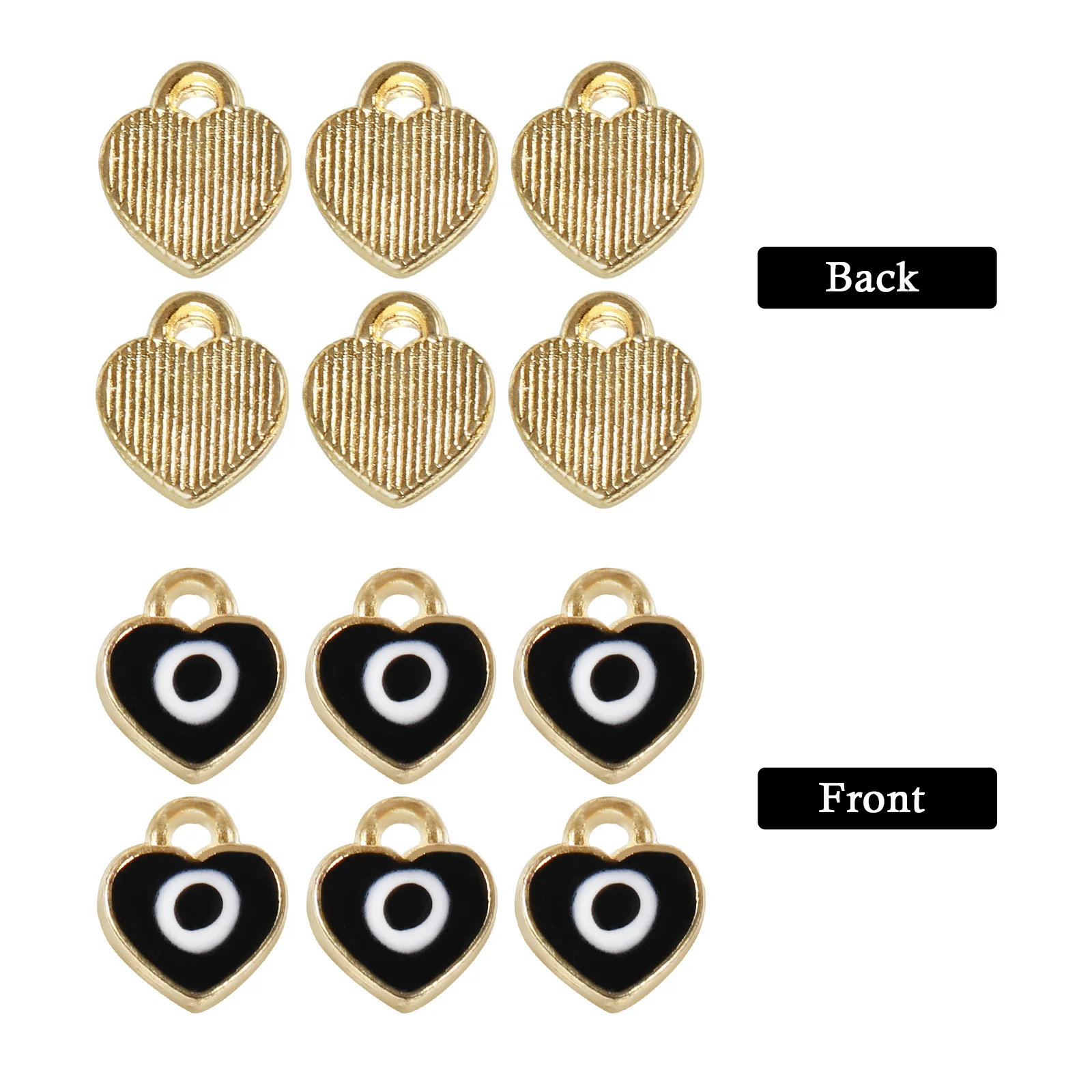 

100 Pcs Alloy Heart Shaped Pendant Decorative Jewelry Accessories Necklace Bracelet Craft Elegant Wedding Decoration