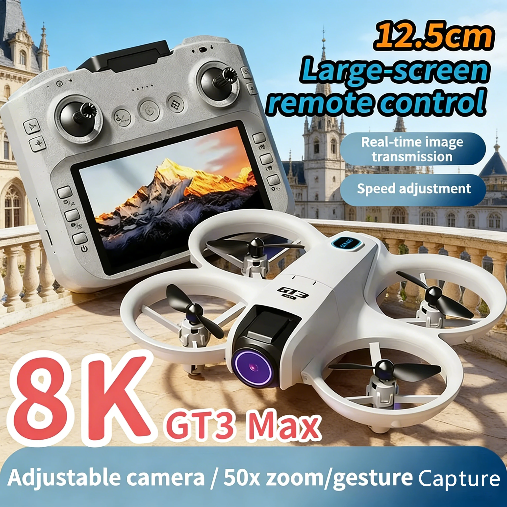 

НОВИНКА! Хит продаж! Мини-дрон GT3 Max с двумя 8K HD камерами, GPS, профессиональная аэрофотосъемка, радиоуправляемый квадрокоптер-игрушка