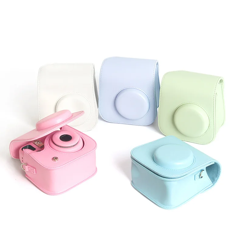 لكاميرا FujiFilm Instax Mini SE/7+/7S/7C الفورية، حقيبة كاميرا PU مع حزام، حافظة شفافة، غطاء سيليكون، عدسة سيلفي قريبة