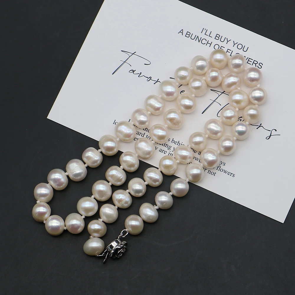 Fashionable Women's Pearl Necklace 8-9mm Natural Freshwater Baroque Pearl Strand Necklace Jewelry For Everyday Outfit Pairing