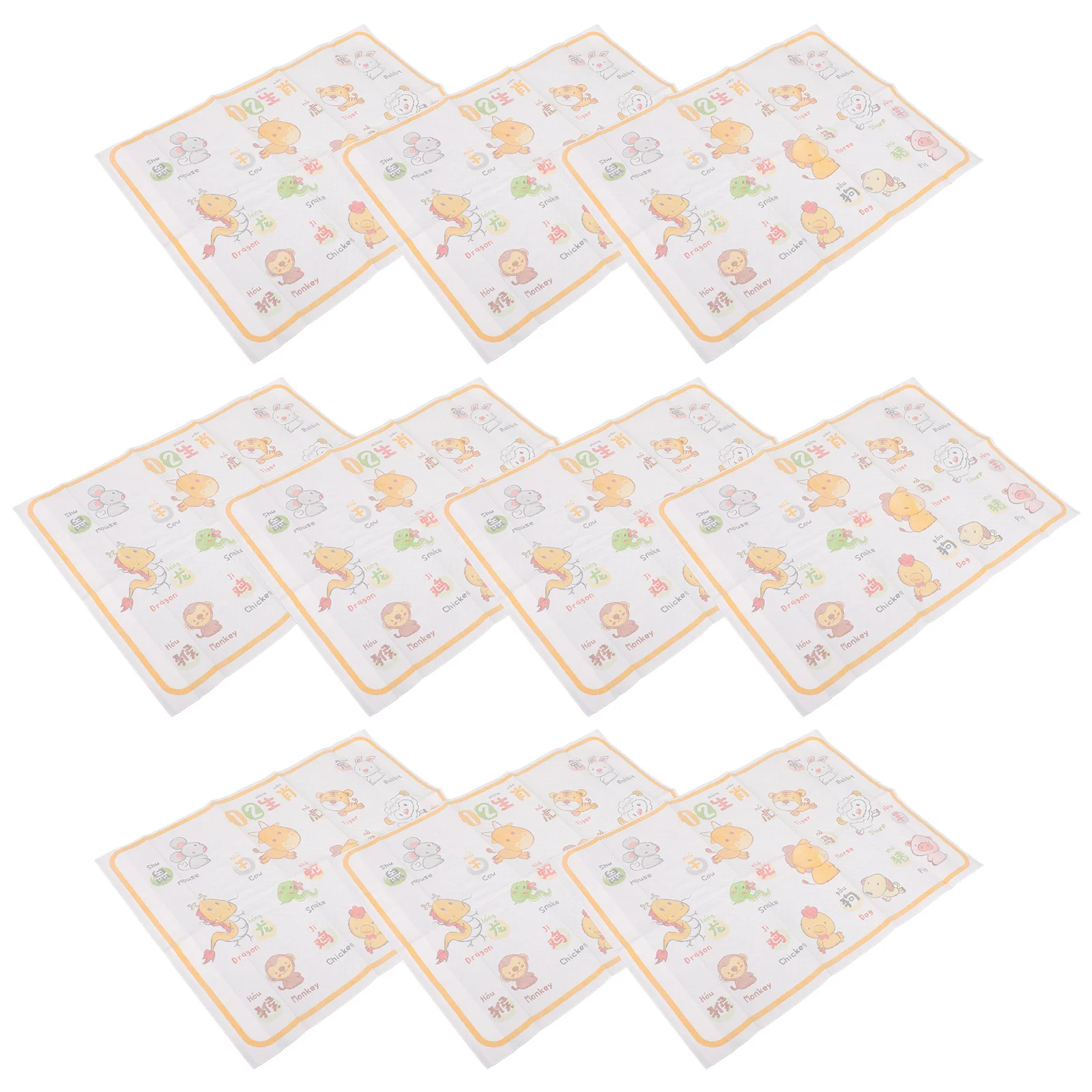 

10pcs Disposable Dining Table Eating Essentials Mat Travel Dining Mats Foldable Lightweight Table Mats