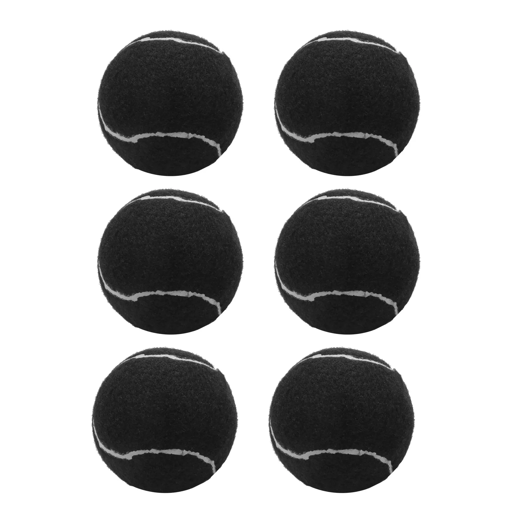 6Pcs Pack Tennis Balls Wear- Elastic Training Balls 66mm Ladies Beginners Practice Tennis Ball,Black