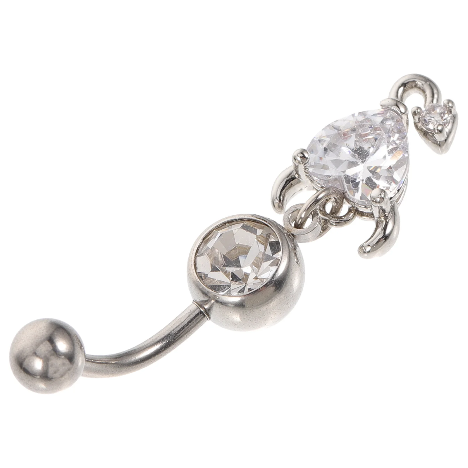 Кольцо в форме сердца для пупка, кольца для живота, висячие пуговицы в форме сердца, висячие серебряные украшения для пирсинга