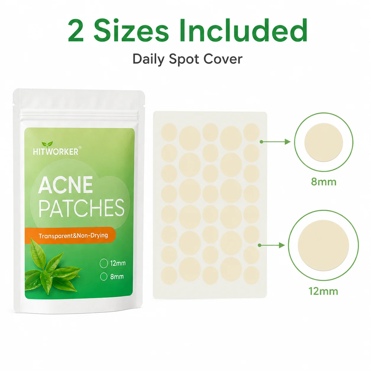 180PCS Pimple Cover Patches, Clear-Look Hydrocolloid Beauty Patches For Day And Night Use, Easy Peel Spot Cover