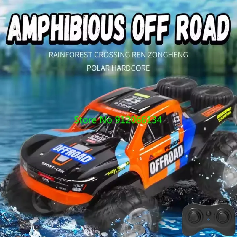 

1:14 Four-Wheel Drive Amphibious Short Course Remote Control Truck Vehicle 2.4G Off-road 360° Rotation High Speed RC Car Truck