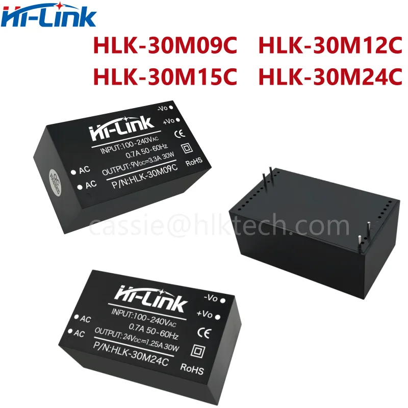 

5pcs/lot HLK-30M09C 30M12C 30M15C 30M24C 9V/12V/15V/24V Hi Link AC DC Converter Switch power supply module PCB mount