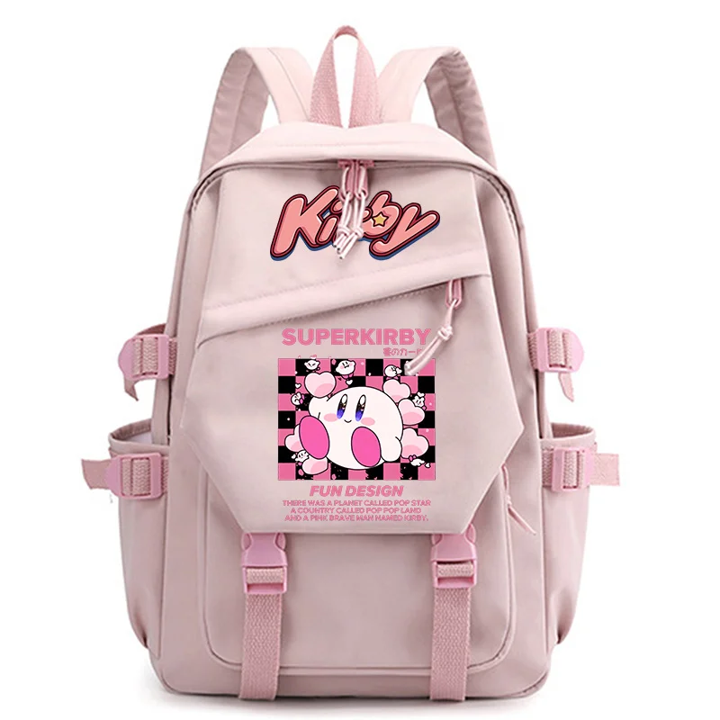 Kirby Backpack Cartoon Printed School Bag Girls Large Capacity Aesthetic Backpacks Student Supplies Travel Waterproof Bags Gift