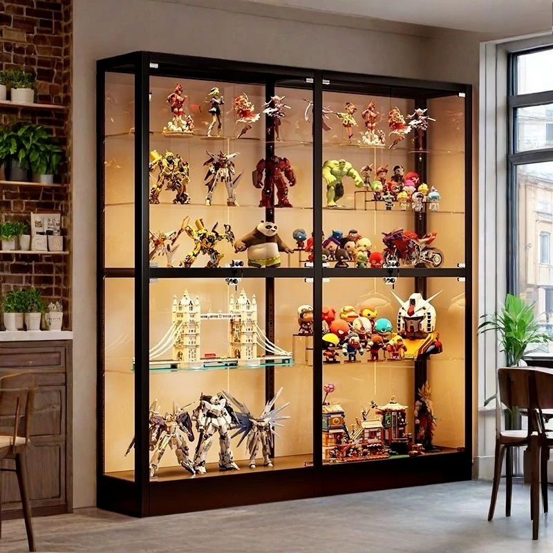 خزانة على شكل شخصية قابلة للتخصيص، عرض ليجو، خزانة زجاجية مقاومة للغبار، خزانة مشروبات نموذجية شفافة