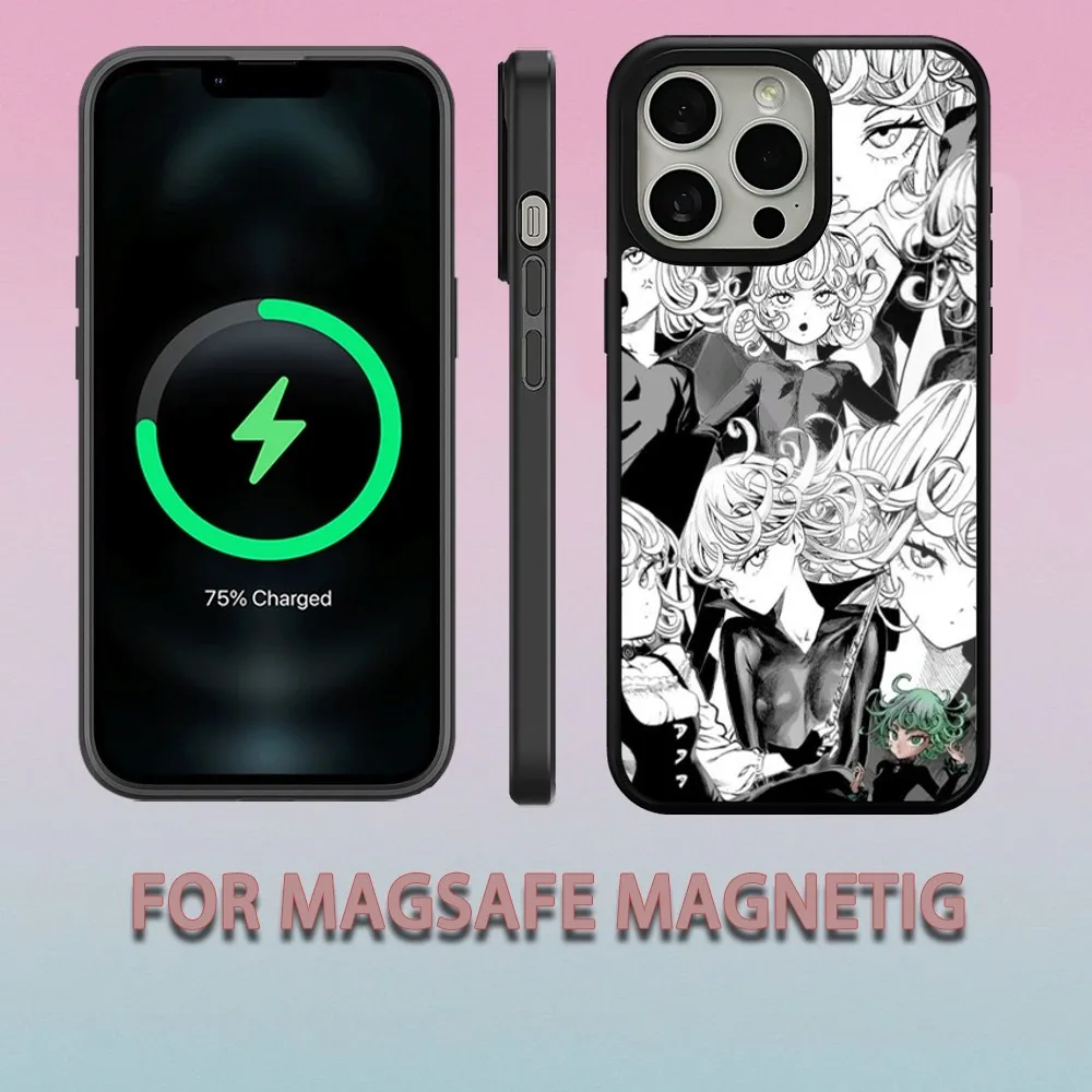 O-One Punch Man Tatsumaki  Phone Case For iPhone 15 14 13 12 11 Pro Max Plus Magsafe Magnetic Wireless Charging Cover