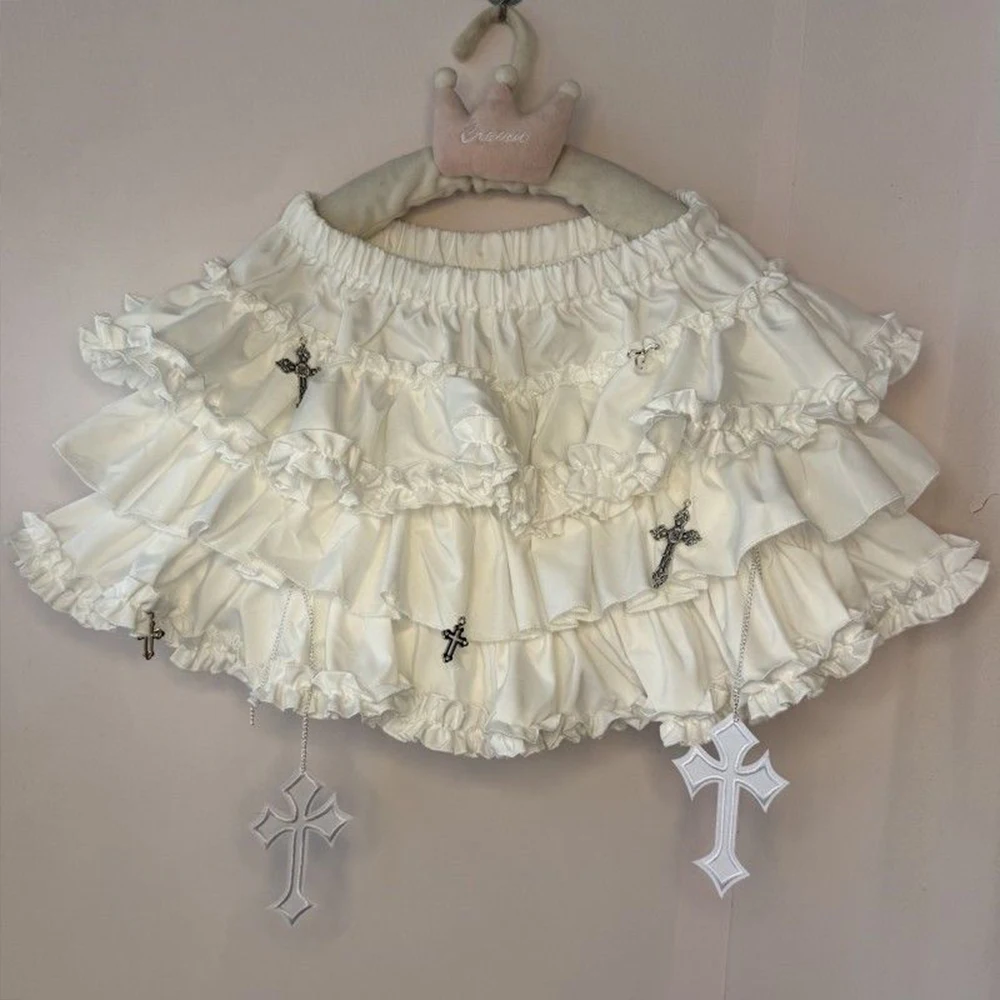 Gothic Y2K Elastic Waist Harajuku Y2K Mini Skirt Women's Spicy Girl Chic Ruffle Subcultural Skirt Design Retro Cake Skirt Lolita - view 5