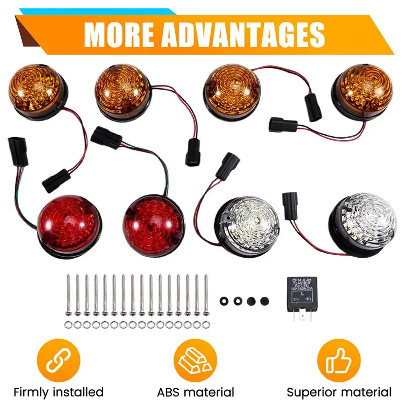 Classy-LED Tail Lights Front & Rear Indicator Turn Signal Light Side Marker Lamp Kit For Land Rover Defender 90 / 110 1990-2016