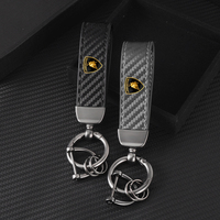 Carbon fiber Leather Car Keychain Pendant Keyring For Lamborghini LP570 LP610 Urus LP700 LP770 Gallardo Aventador Accessories