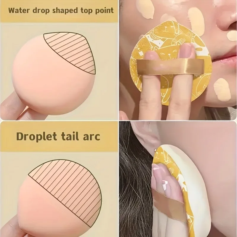 5 قطع من مسحوق وسادة هوائية من الخطمي جاف ورطب ثنائي الغرض إسفنجة فائقة النعومة بدون مسحوق