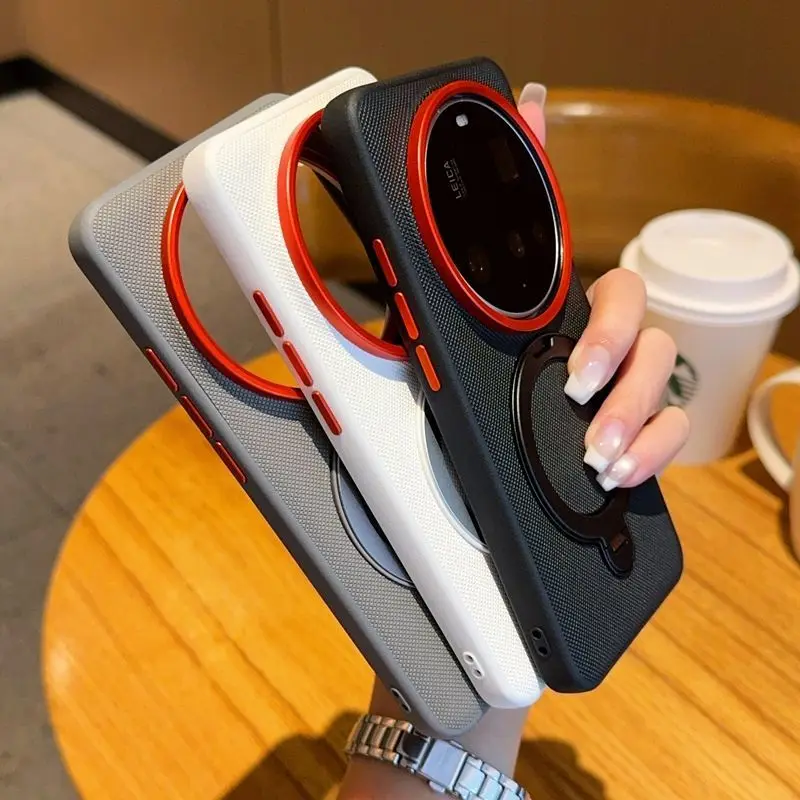 Nowe magnetyczne etui na telefon z obrotowym stojakiem do 15ultra 15pro 14pro Odporna na upadki osłona ochronna