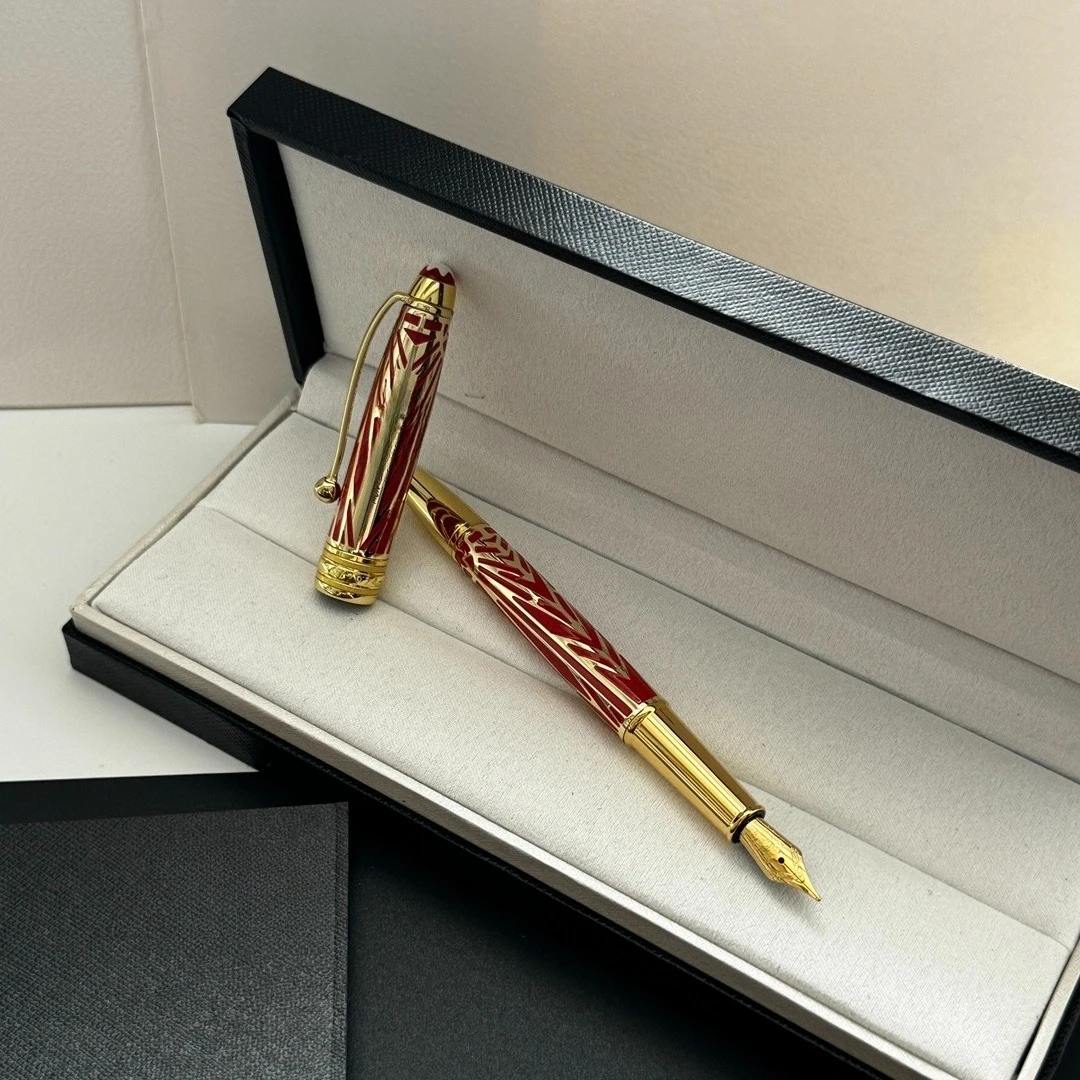 New Origin Special Fountain Pen Two Tone Red Gold Embossed Classic Luxury Business Signature Collectible Writing Gift - view 2
