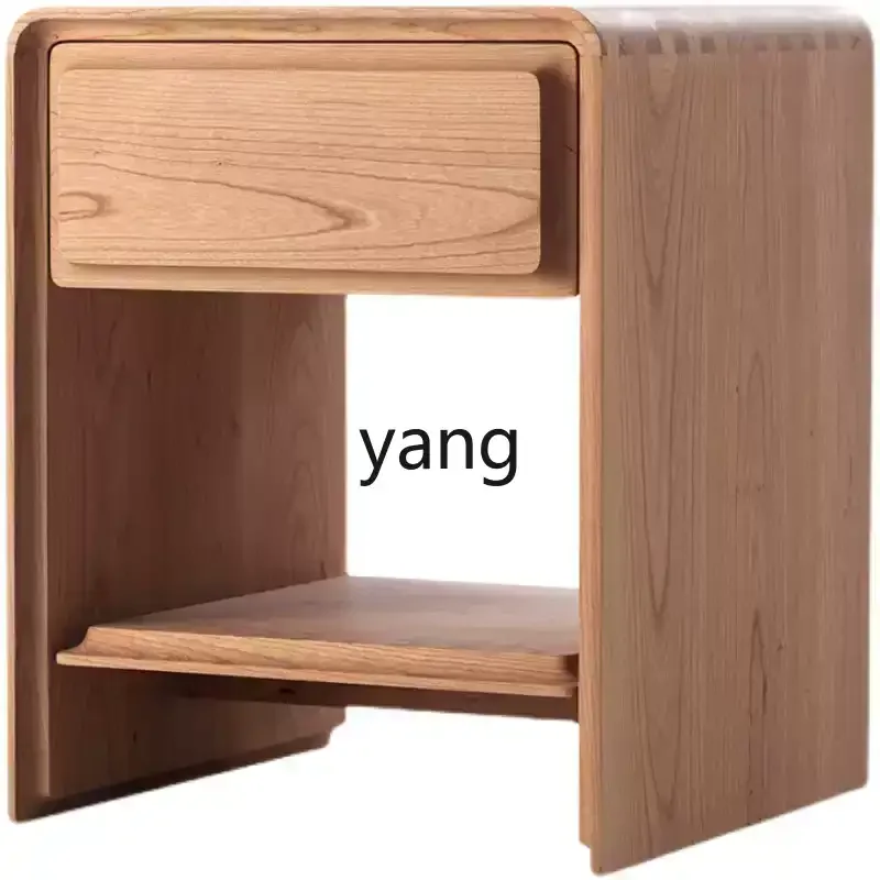 CX Bedroom Bedside Small Line Bedside Storage Cabinet Modern Simple Solid Wood Wabi Sabi