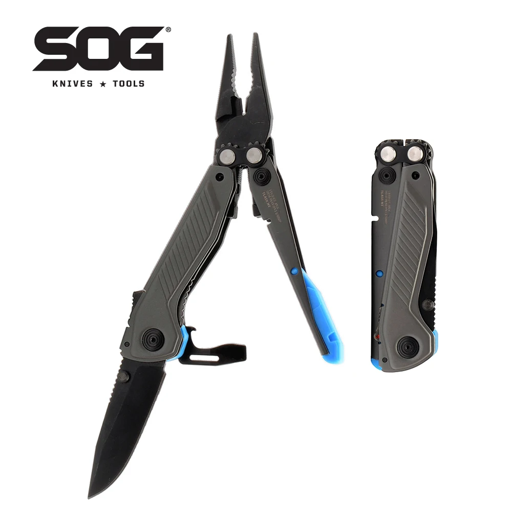 SOG 7-in-1 Flash MT Multifunktionswerkzeug Kompakte Multifunktionszange mit CRYO D2 Stahlmesser, Schraubendreher, Taschen-EDC-Handwerkzeuge