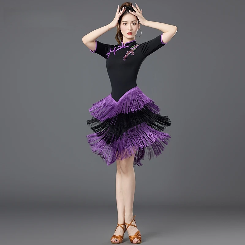 Women's Latin Dance Dress 2026 New Performance Costumes Competition Table Performance Clothes Samba Rumba Chacha Dance Dress