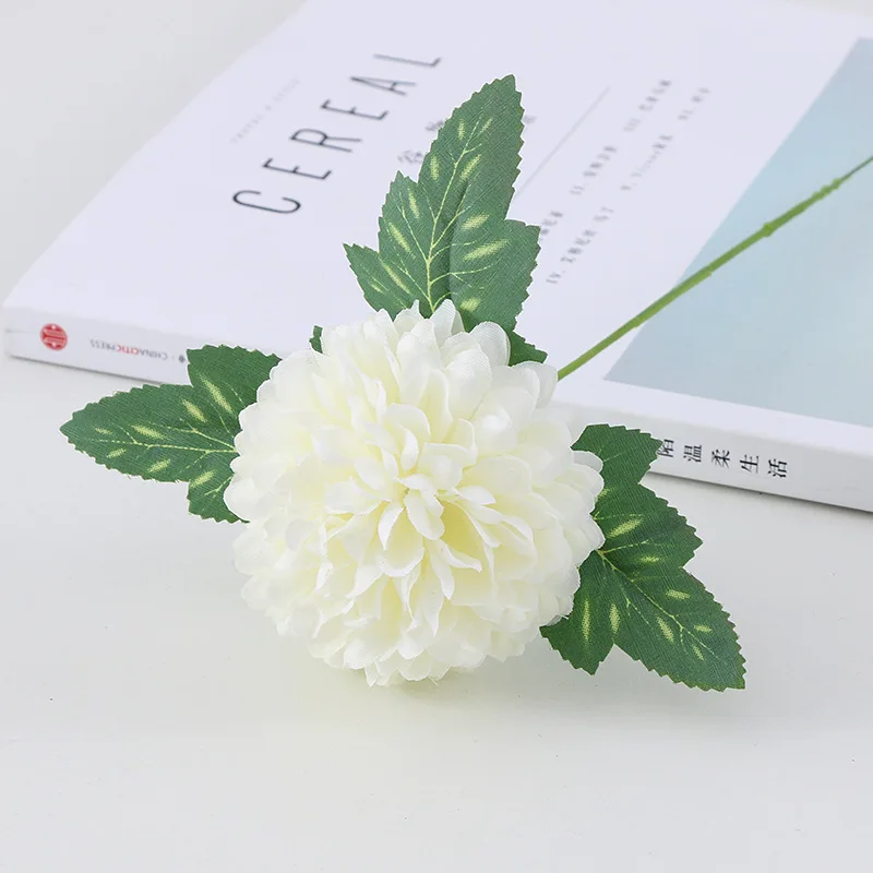

5pcs/lots Artificial Table Tennis Chrysanthemum Dandelion Fake Flower Branch Wedding Bouquet Home Living Room Garden Plant Decor