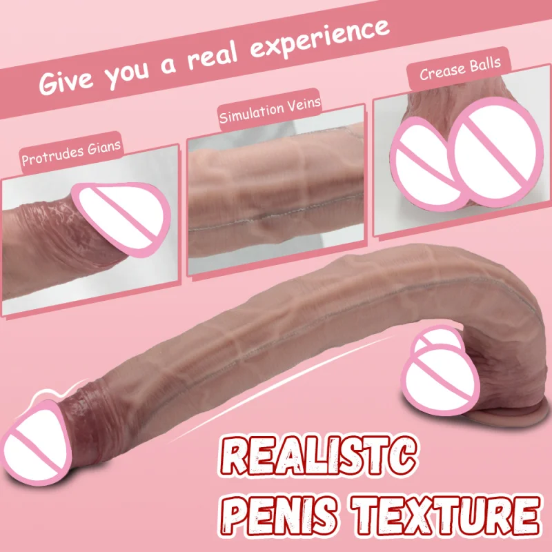 Realistic Dildo Long Penis Dildo Sex Toys Silicone Big Dildos Lifelike Giant Dildo for G Spot and Anal Play with Suction Cup view 4