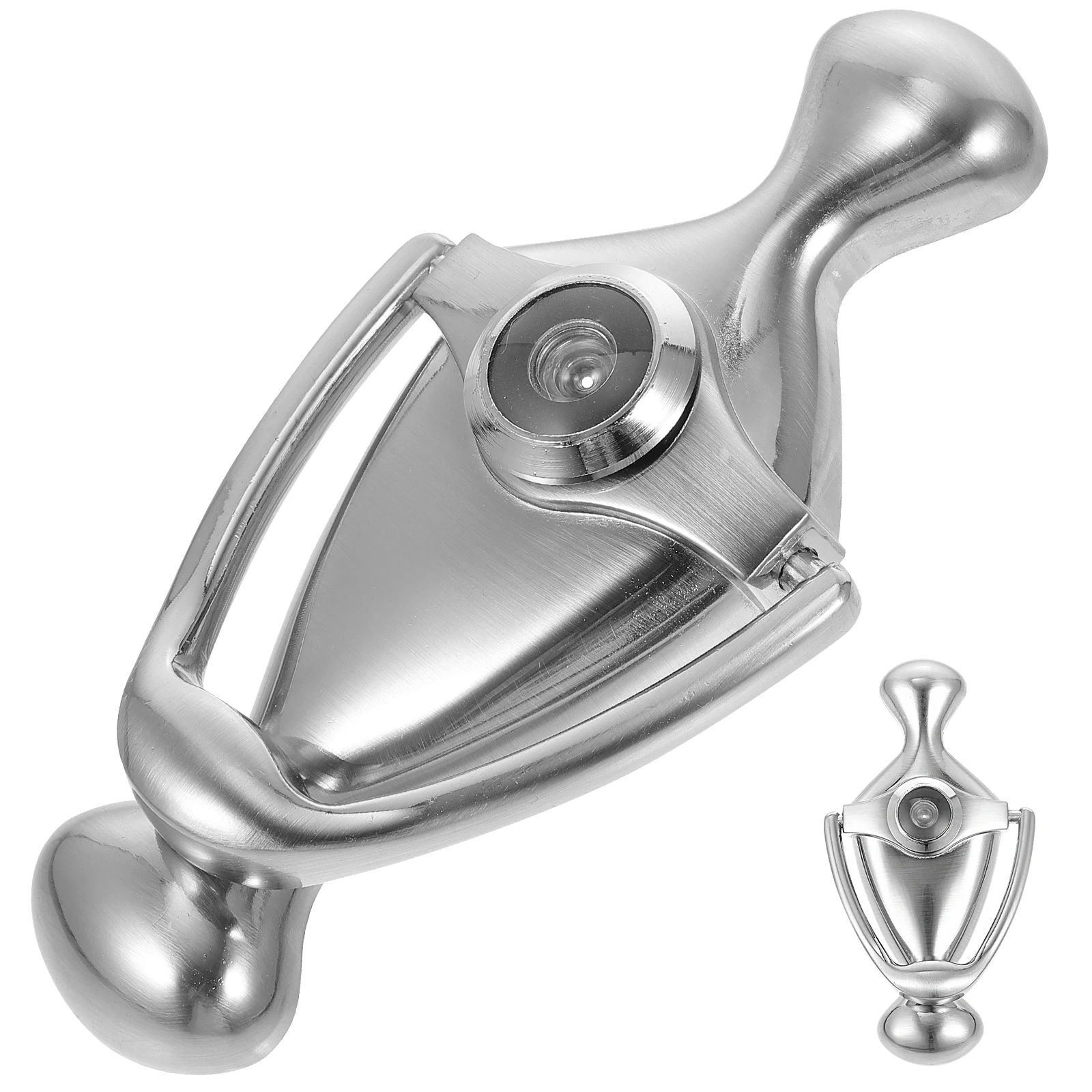 

Zinc Alloy Security Knocker With Peephole Front Door Knocker Household Durable Widened Base Easy Install Door Viewer Home Hotel