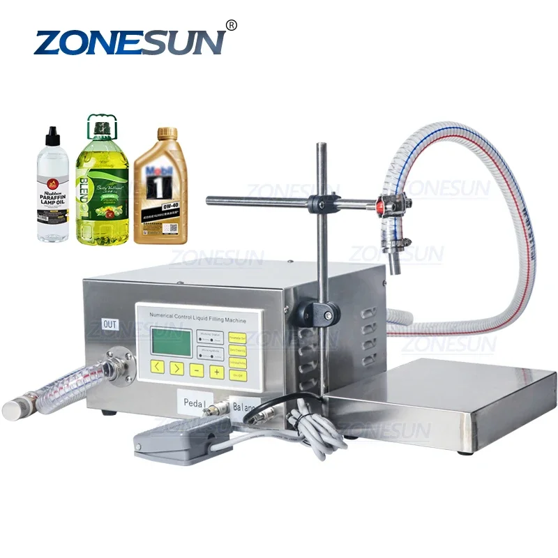 ZONESUN ZS-GP631 Semi-automatic Gear Pump Peanut Oil Filler Grease Olive Lubricating Oil Liquid Bottle Filling Machine