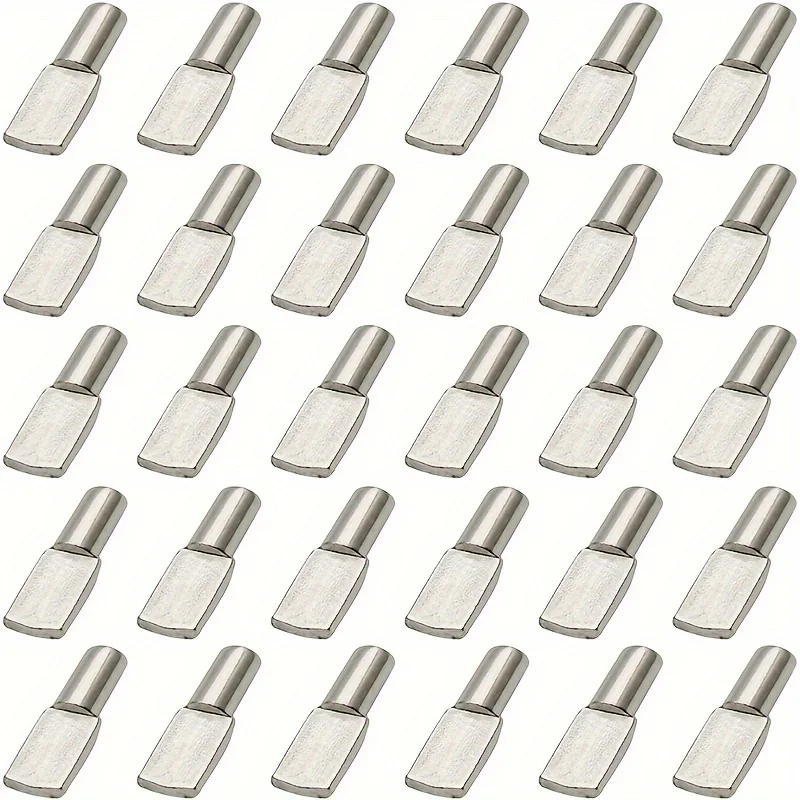 10/20pcs Durable Metal Shelf Nails - 5mm Spoon Shaped Nickel Plated Support Nails for Bookshelves, Cabinets & Closet Storage