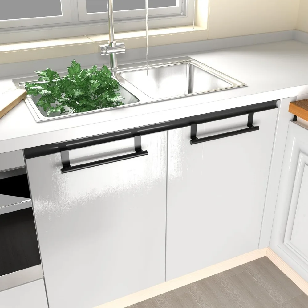 Cabinet Door Towel Rack, Kitchen Cabinet Door Towel Rack, Stainless Steel Cabinet Door Towel Rack, Matte Black