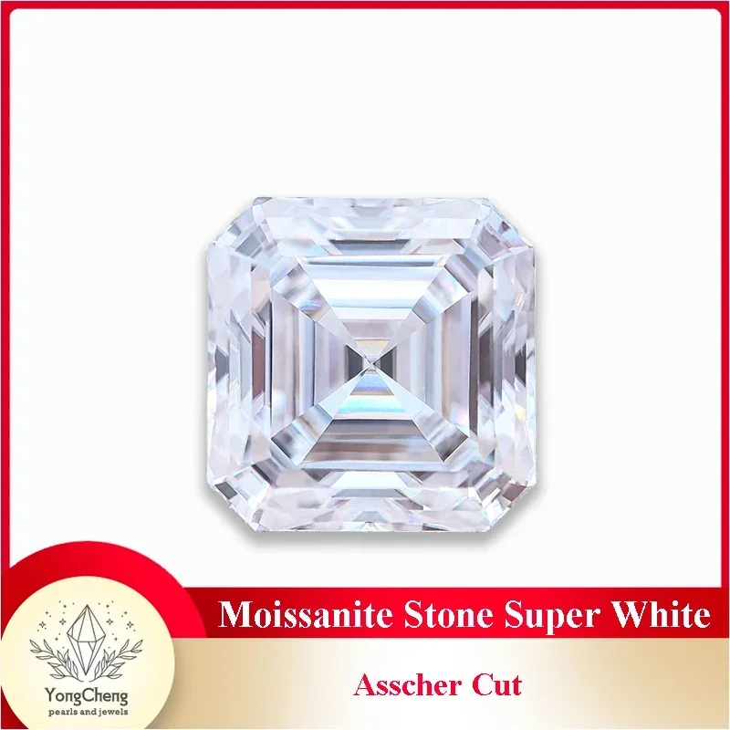 

Highest Grade Moissanite Stone Super Asscher Cut White D Color VVS1 Quality Charms Jewelry Making Materials with Certificate