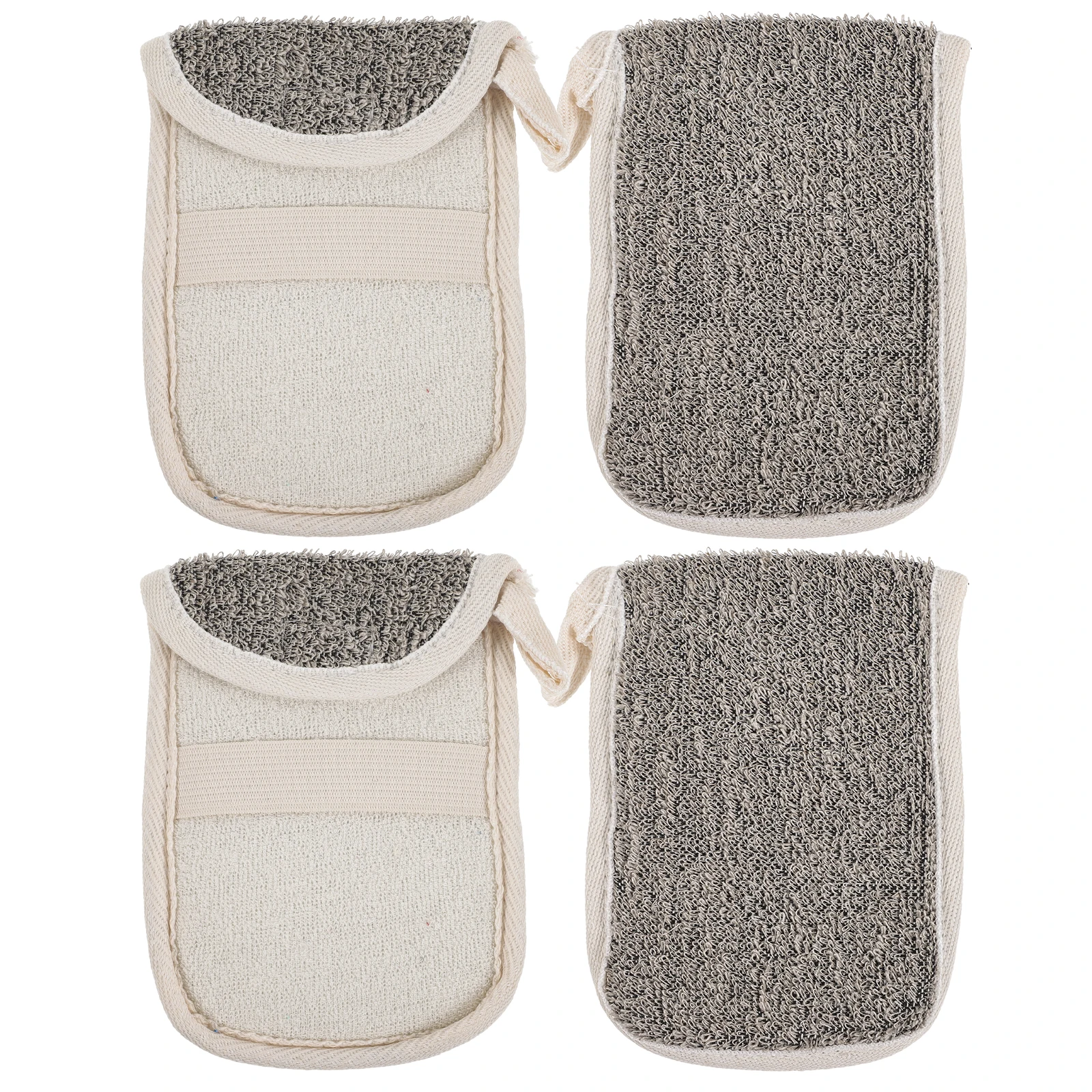 

4pcs Soap Pouch Linen Material Shower Drawstring Bathing Mesh Bag Exfoliating Foaming Saver Travel Lightweight Portable