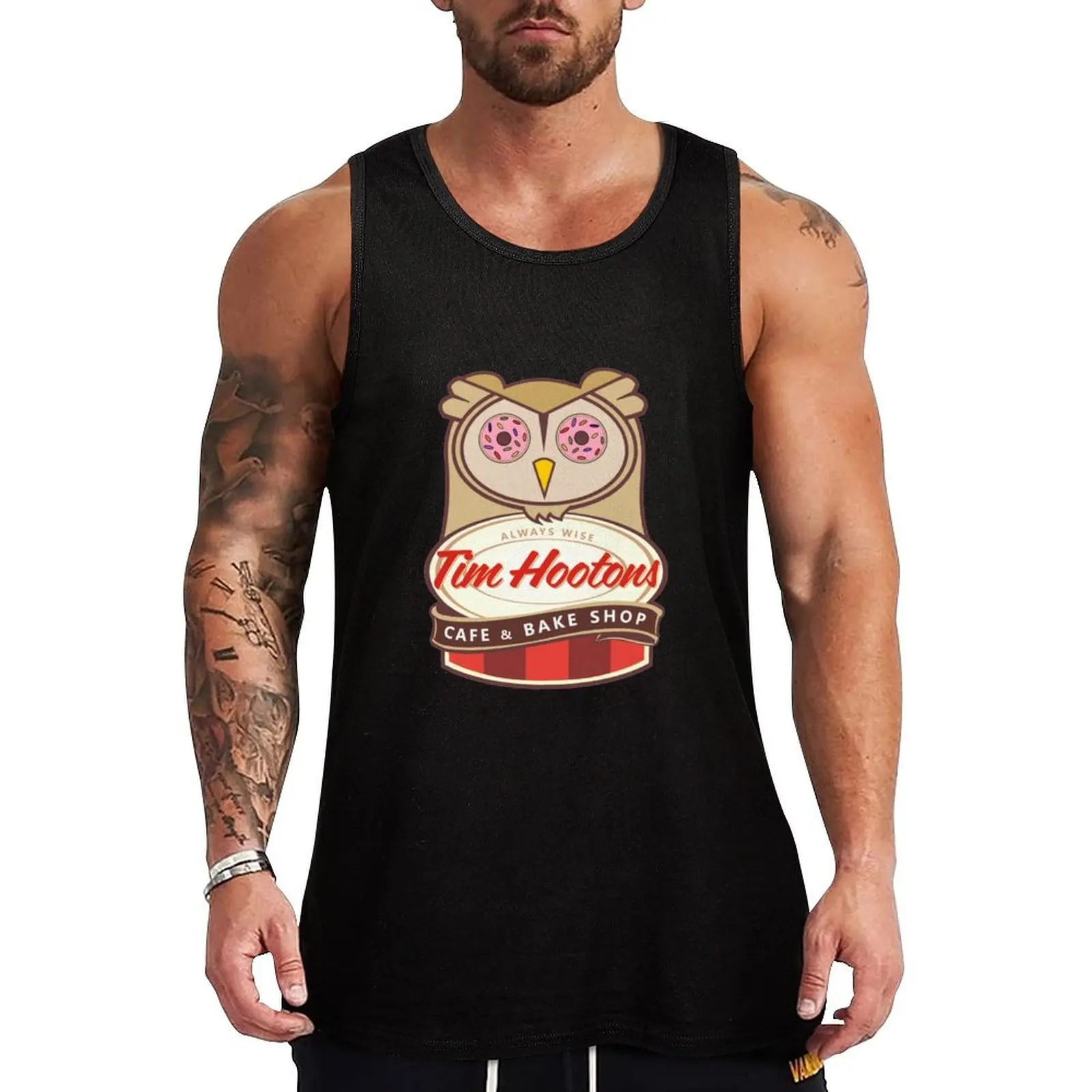 

Tim Hootons Cafe _amp_ Bake Shop Tank Top Plain Color Sleeveless Shirt Casual Basic Tank Top
