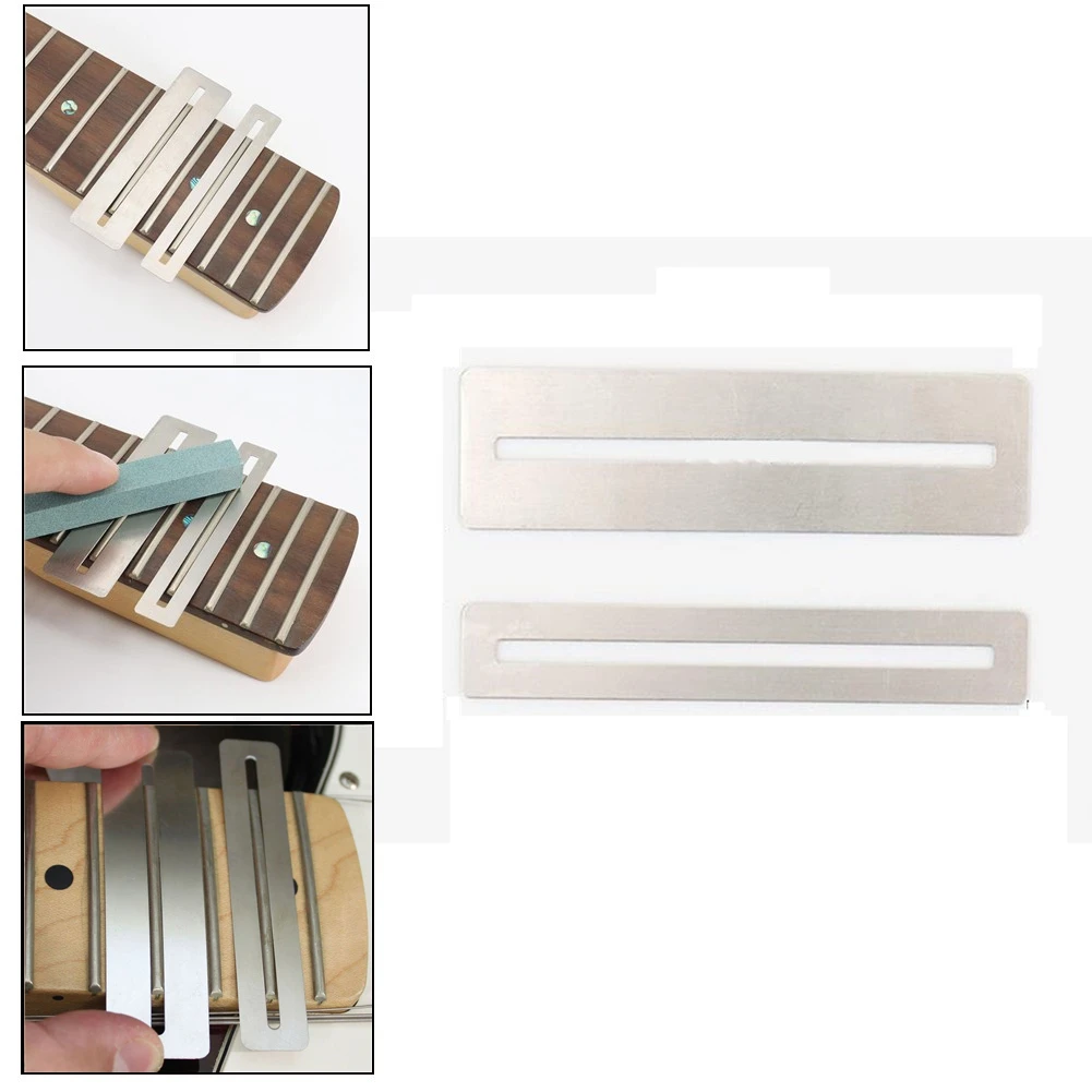 

2Pcs Guitar Fingerboard Guards Stainless Steel Bass Fingerboard Guards Luthier Tool Fretboard Protector For Dressing Frets