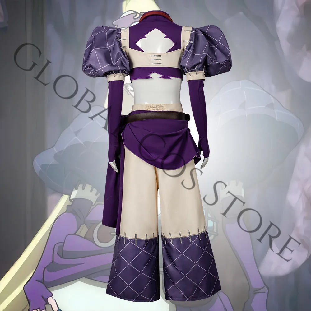 Anime Gachiakuta Character Noerde Hew Amozo Cosplay Outfit Purple Suit Bag Accessories Wig Set for Halloween Party Women Cos