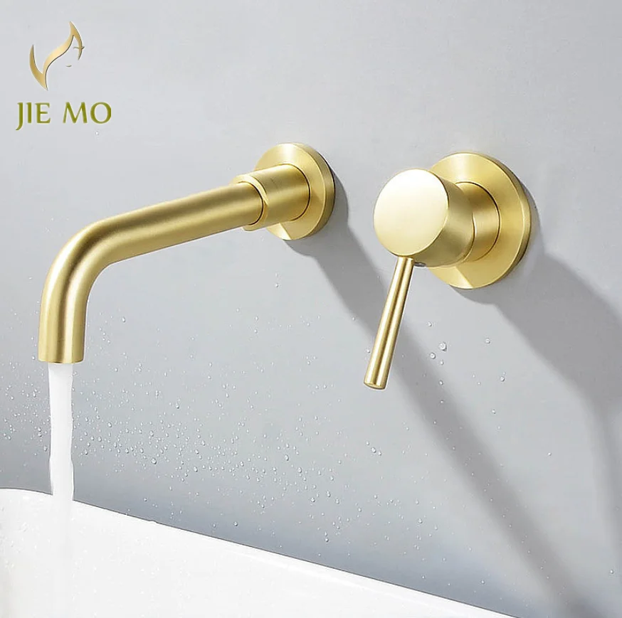 

Brass water mixing valve hidden double hole hot and cold basin faucet hot&cold water into the wall basin faucet