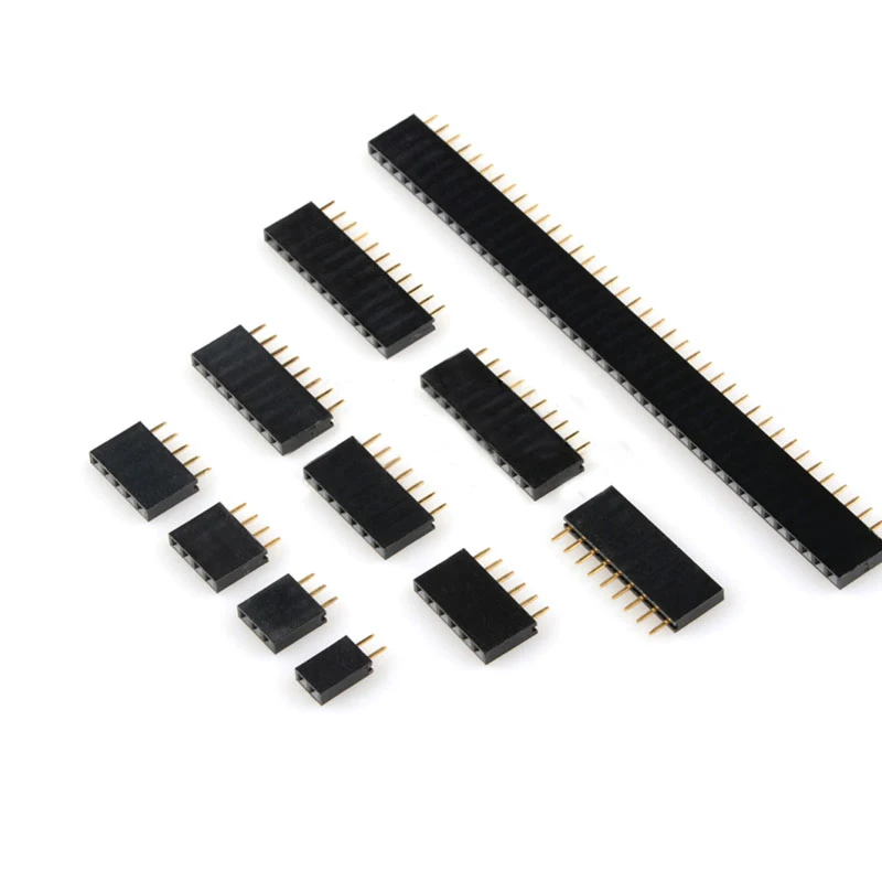 10PCS Single Row Pin Female Header Socket Pitch 2.54mm 1*2P 3P 4P 6P 8P 12P 15P 20P 40P Pin Connector For Arduino