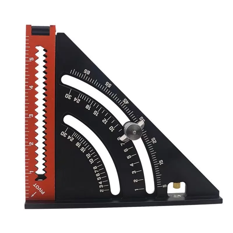 Metric Aluminum Alloy Triangle Angle Ruler Protractor Woodworking Measurement Tool 30cm 2 In 1 Multi-function Folding Tri-angle