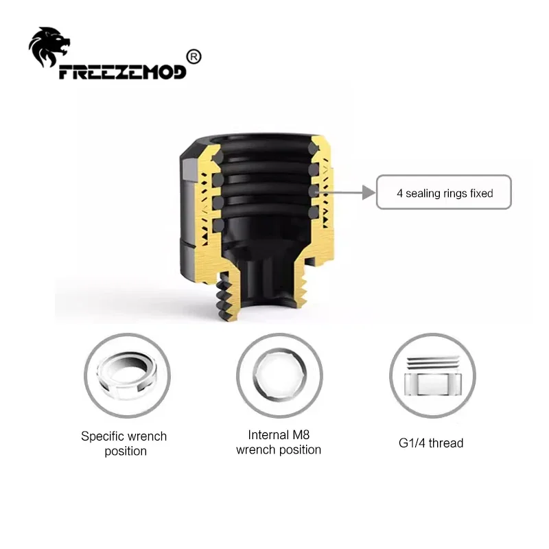4 حلقات مانعة للتسرب OD14MM وصلة أنابيب صلبة لأنابيب PETG PMMA، مفتاح ربط سداسي سريع التوصيل لتثبيت المياه GYGKN-D4 #6
