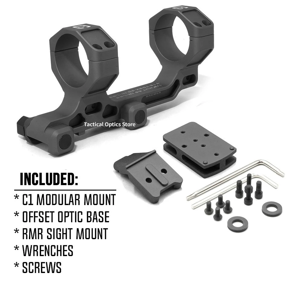 COMM C1 Mount 34mm Scope 1.54″ Optic Centerline Height With Dot Sight Offset Plate Black And Tan Color In Stock